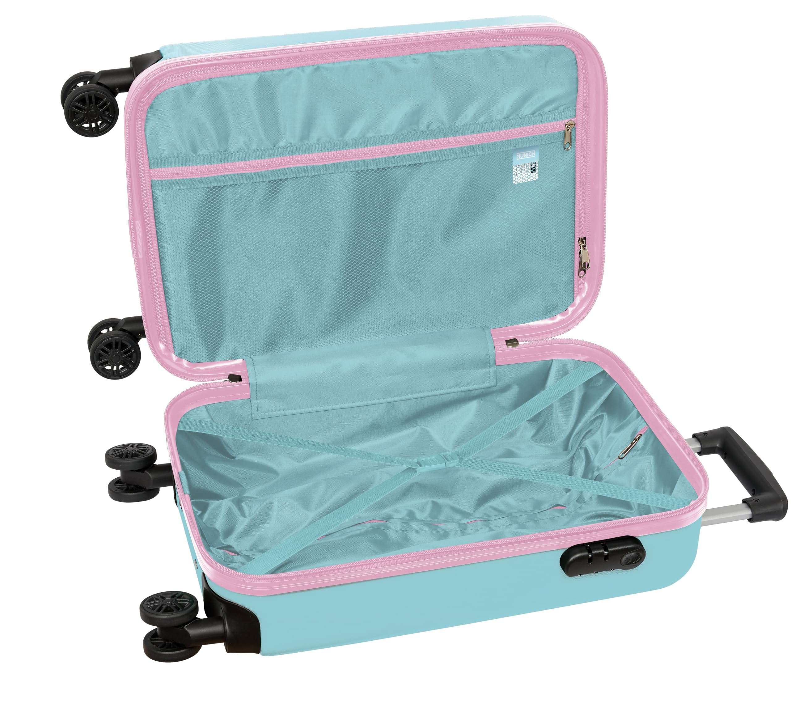 Munich Heaven - Trolley de Cabina 20 Pulgadas, Maleta con Ruedas, Candado de Seguridad, Maleta Ligera, 34.5x20x55 cm, Color Celeste