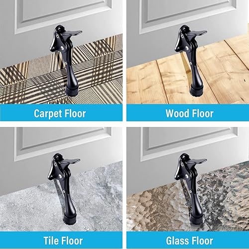 Miniatura 5 de 6 topes de puerta resistentes para la parte inferior de la puerta, topes de puerta de metal con puntas de goma ajustables, tope de puerta de resorte
