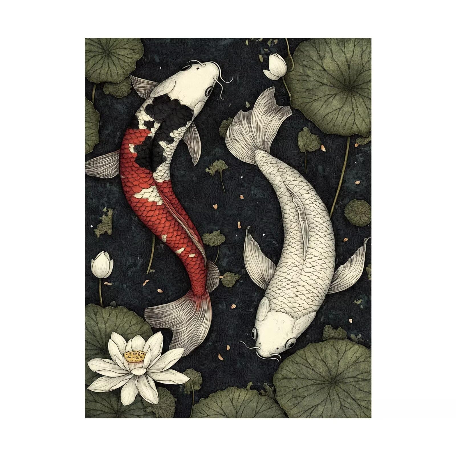Malen Nach Zahlen Erwachsene Fisch DIY Set Erwachsene mit Leinwand zum Bemalen Tier 70 x 95cm 36 Farben Acrylfarben Set und Pinsel, Malen Nach Zahlen Kinder für Deko Wohnzimmer Geschenke 2YH-10147