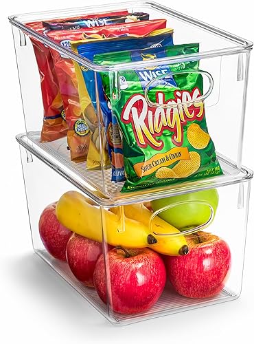 Sorbus Contenedores grandes de plástico con tapas, para organización de cocina, organizadores de despensa y almacenamiento, organizador de