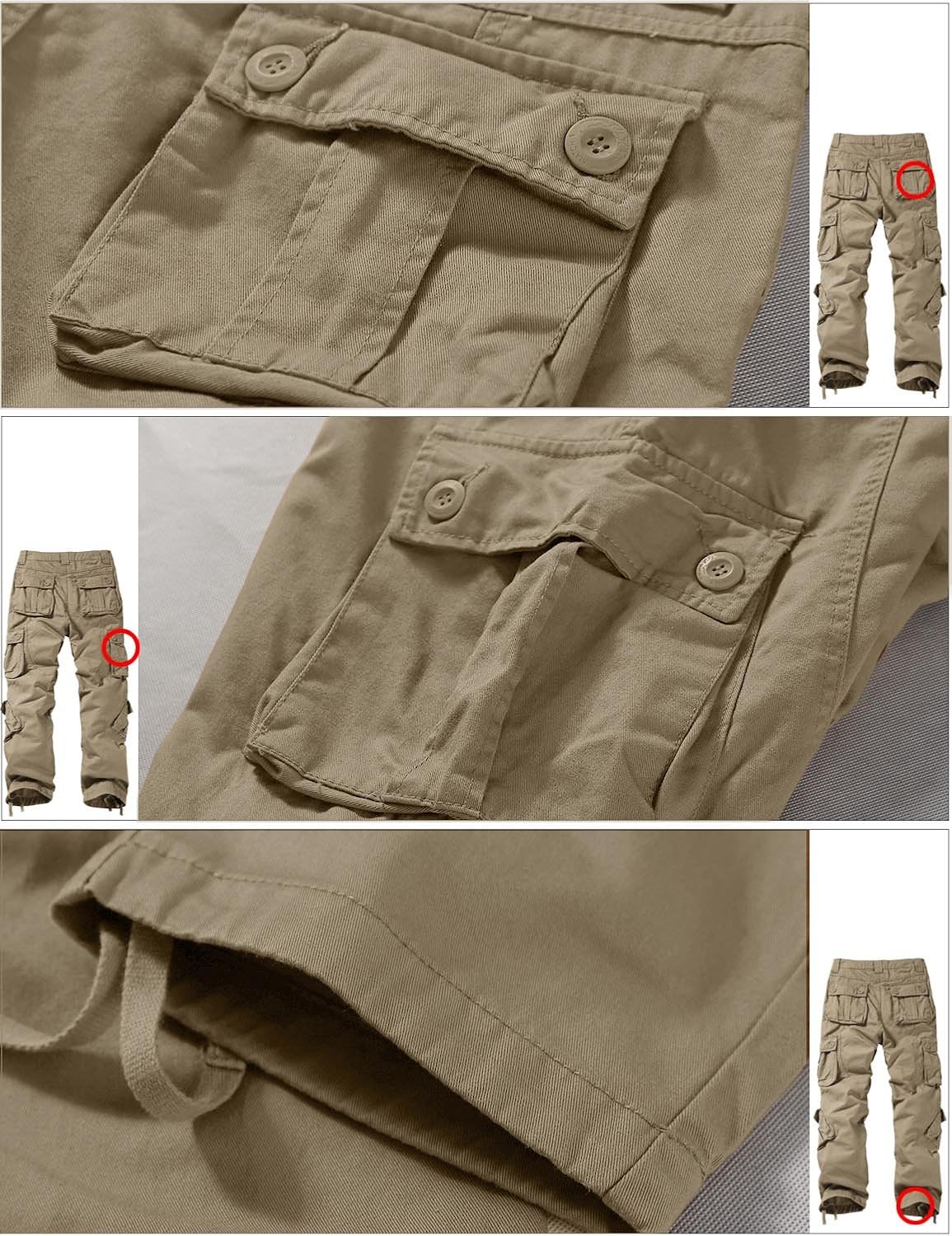 Match Men's Wild Cargo Pants 30 British Khaki