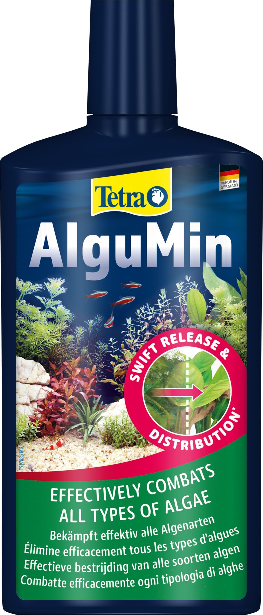Tetra AlguMin - bekämpft schnell alle Arten von Algen im Aqarium und verhindert effektiv die Neubildung, 500 ml Flasche