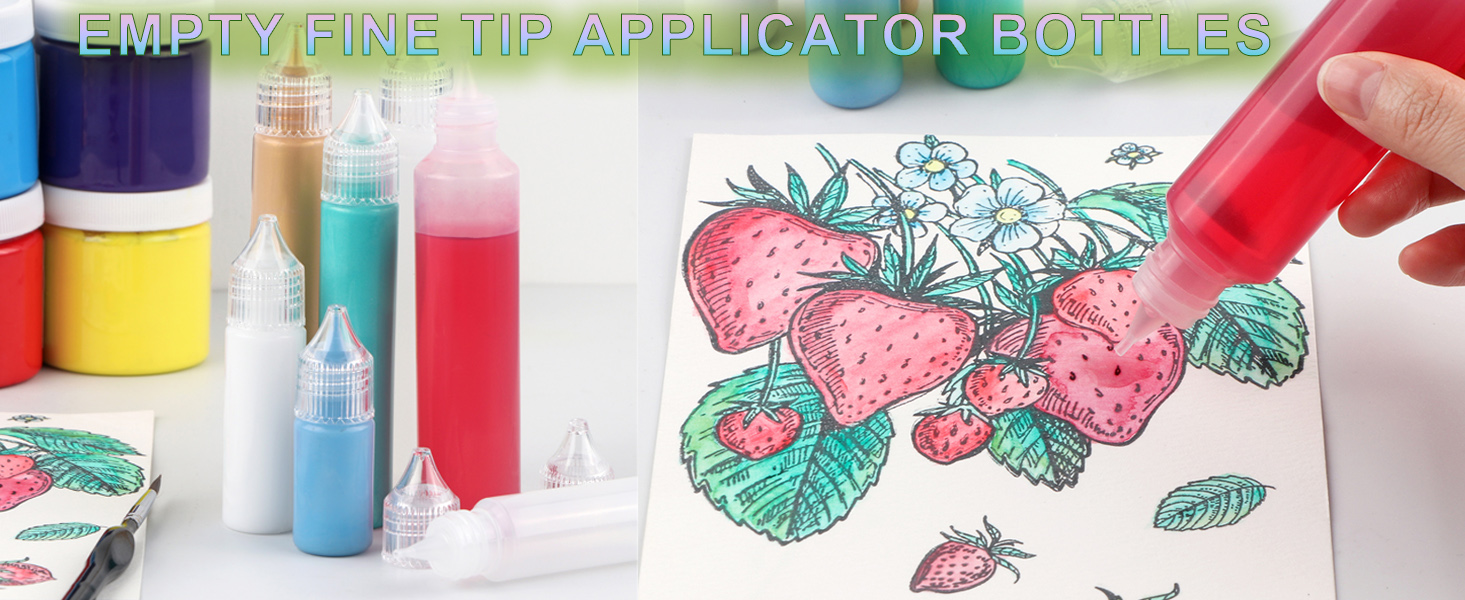 Produktbild von TOPPERFUN Nadelspritzflaschen-Set – Wiederverwendbare Kunststoffflaschen Mit Präzisionsspitze Für Kleber & Öl
