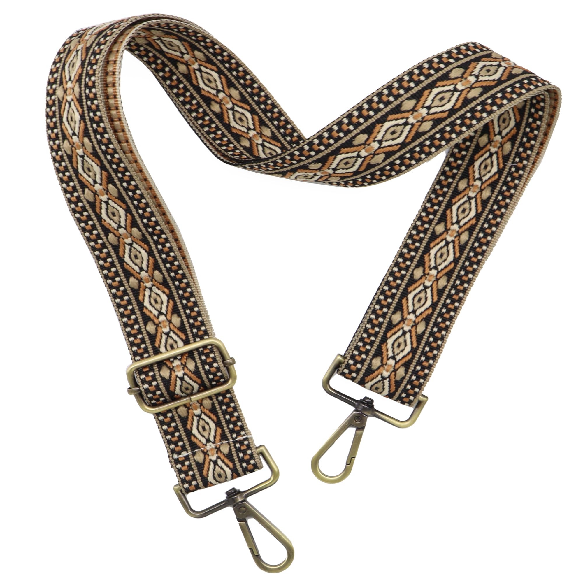 LEMEDE Purse Strap Adjustable Replacement Crossbody Bag Straps Retro Jacquard Embroidery Shoulder Straps for Shoulder Bag