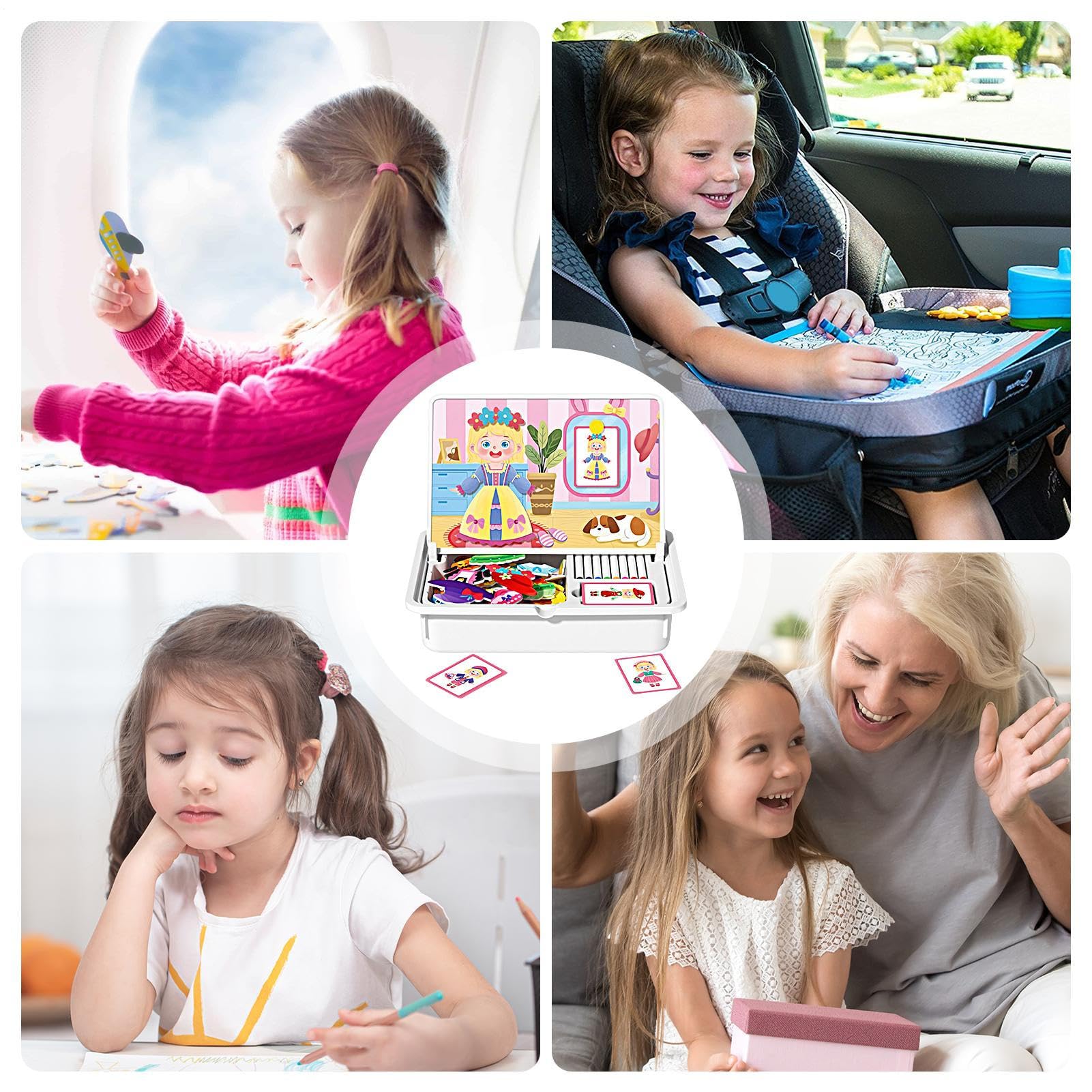 Magnetyczne Puzzle Dla Malucha Przenośne Edukacyjne Puzzle Stołowe | Magnetyczne Pudełko Z Grą Ubieranka Lalka Stołowa układanka dla dzieci od 3 lat, dla chłopców, dziewczynek i