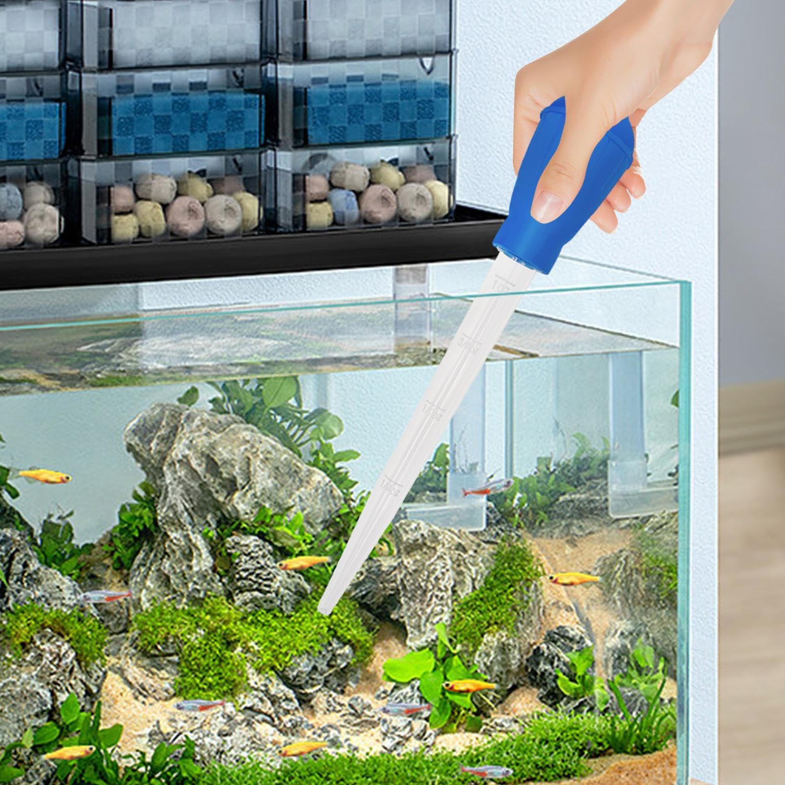 Pipeta Para Acuario - Alimentador De Corales Y Mini Sifón, 28 Cm, De Goma Y Plástico, Para Cambios De Agua Y Limpieza