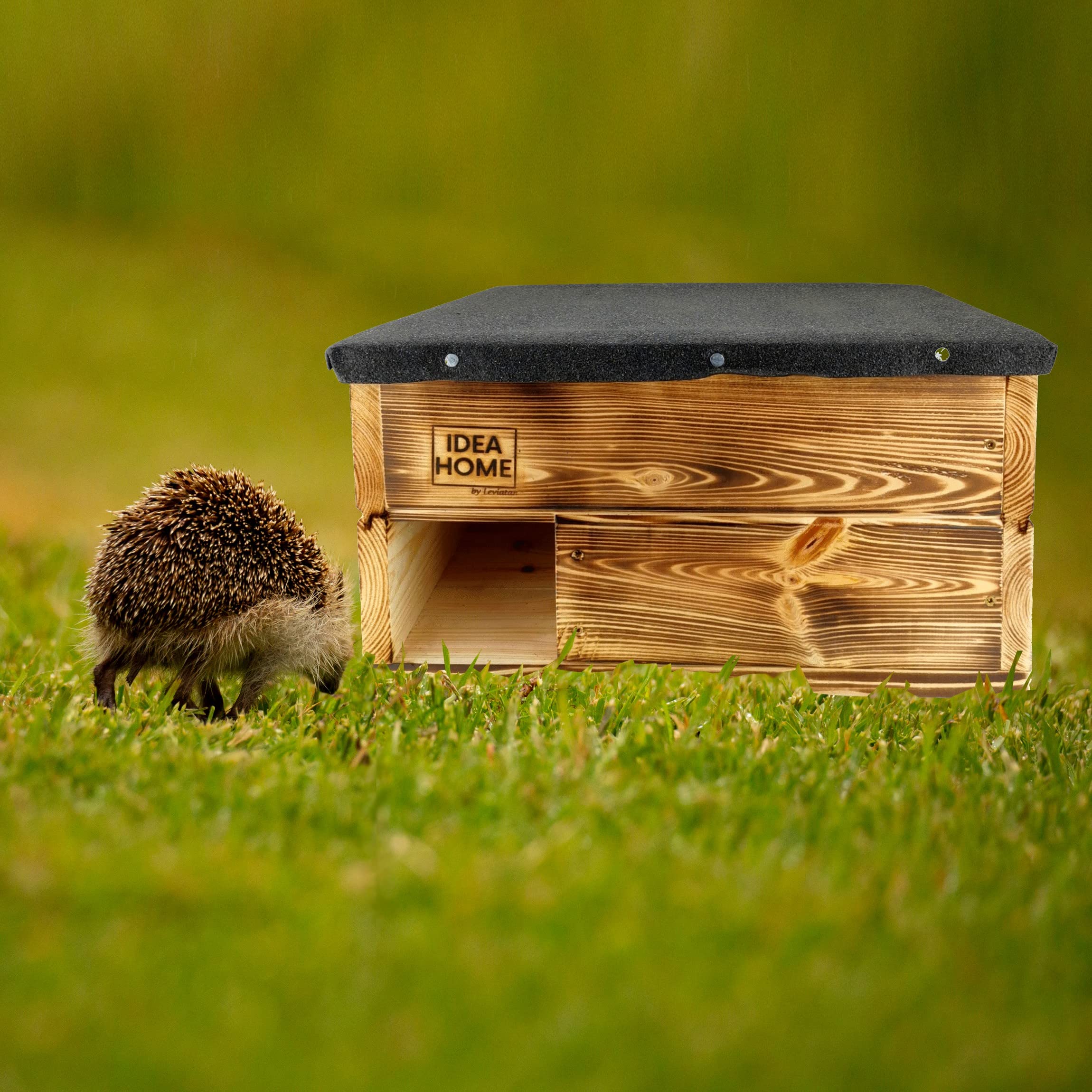 Relaxdays egelhuis met bodem - houten egelhotel - egelwoonhuis in de