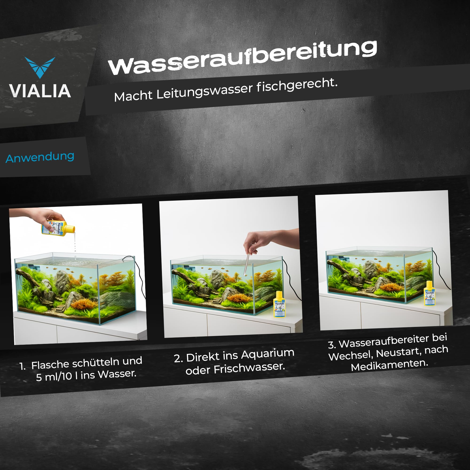 Aquarium Set 60x30x30 cm Weiß, 54 Liter Glasbecken ohne Abdeckung | Starterset inkl. Heizer, Thermometer, Futter & Wasseraufbereiter, Floatglas mit Diamantschliff für Süß- & Meerwasser