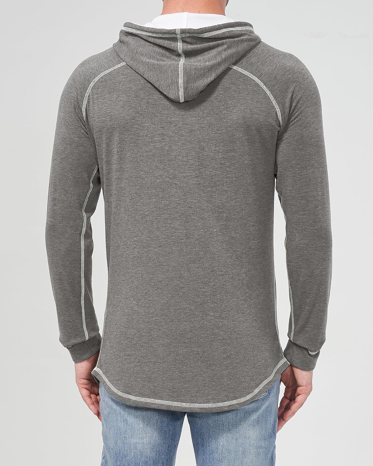 Aiyino Men's Long Sleeve Hoodie Workout Gym Sweatshirt Muscle Fit Fashion Athletic Hoodies Pullover Hooded T-Shirts - Image 5