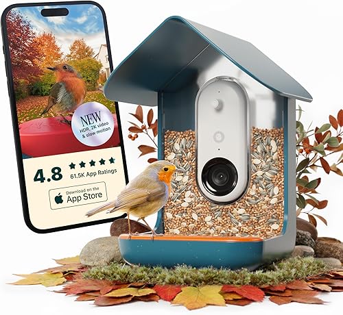 BIRD BUDDY Comedero inteligente original para pájaros con cámara. Cámara de alimentador de pájaros AI de alta resolución para hermosas tomas de