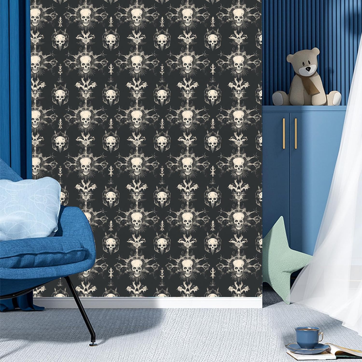 Amazon | ヴィンテージ ペイント 剥がして貼る壁紙 ダーク ゴシック