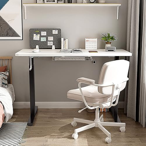 Miniatura 4 de Tangkula Marco de escritorio con manivela, estación de trabajo de pie ajustable en altura manual con manivela plegable, bandeja de gestión de Negro