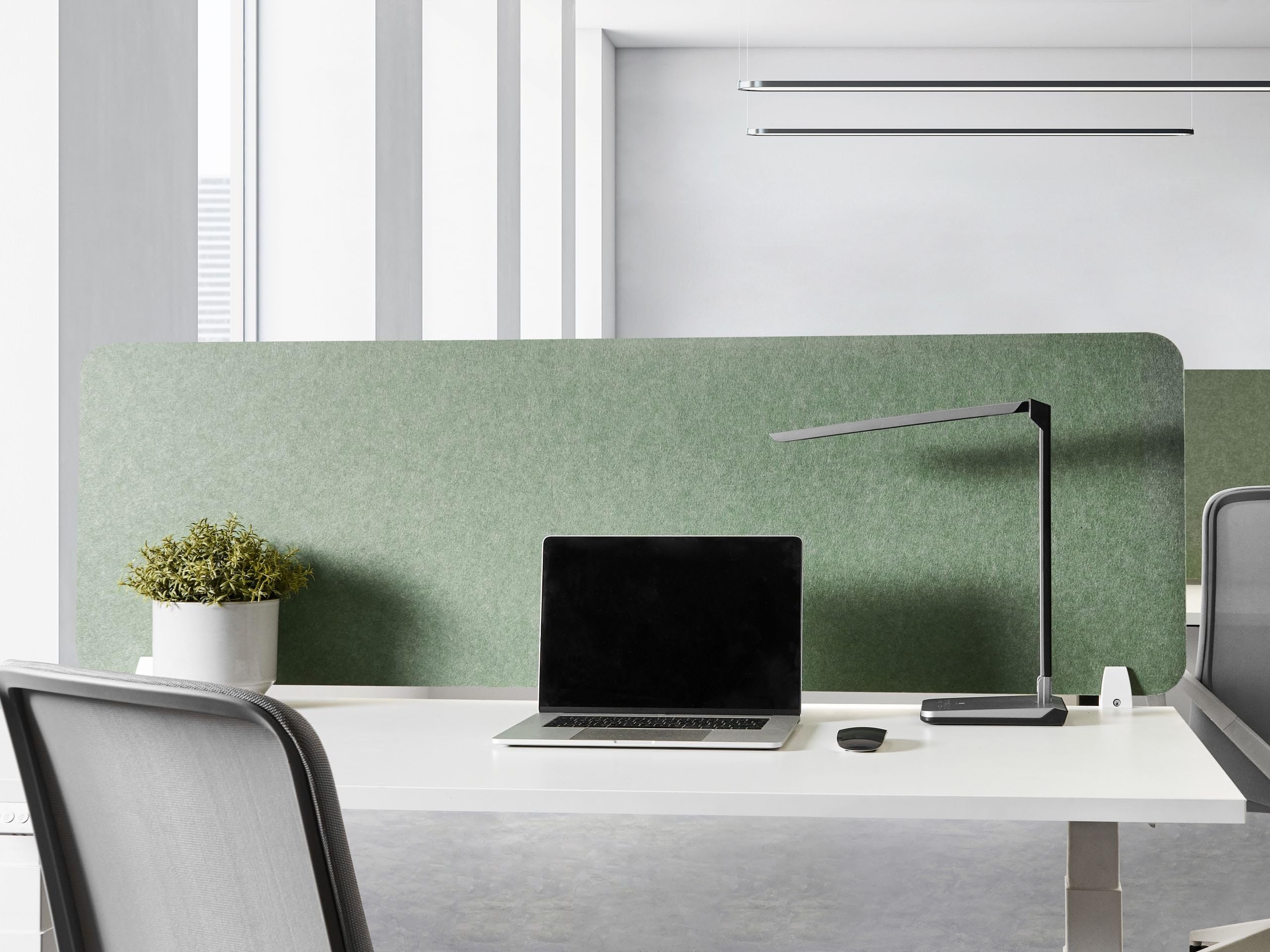 Beliani Séparateur de Bureau en Pet Acoustique Recouvert de Tissu 160 x 50 cm Vert Split