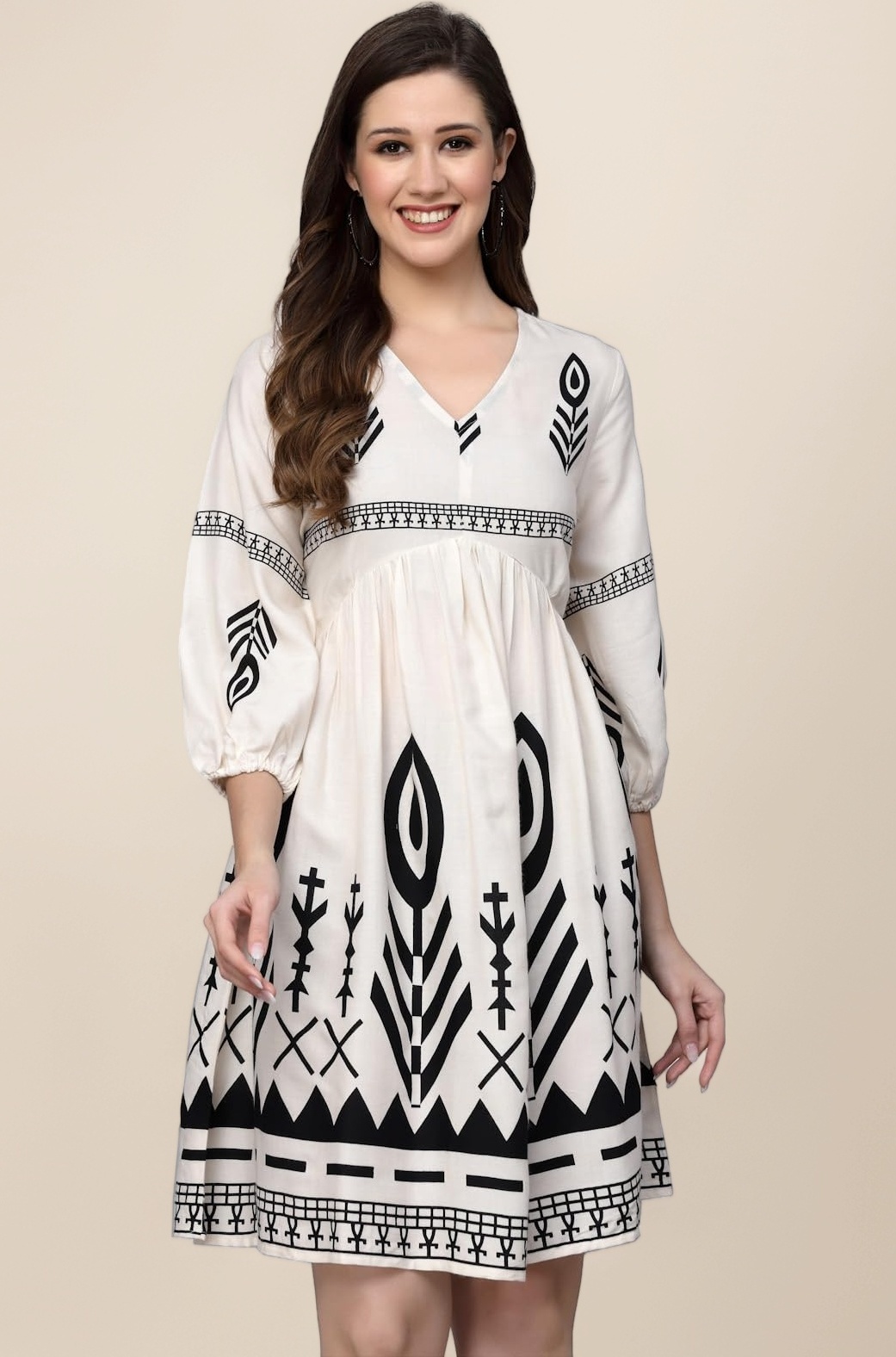 Stylum Women's Printed Rayon Flared Dress