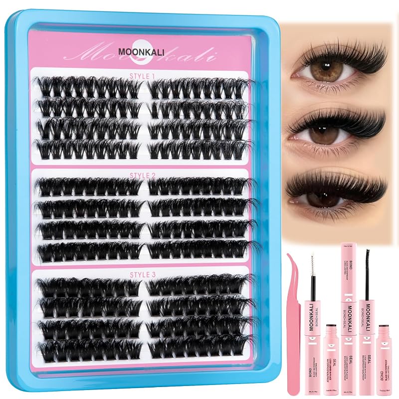 Kit de cílios em tufos MOONKALI D Curly 60D 80D 100D