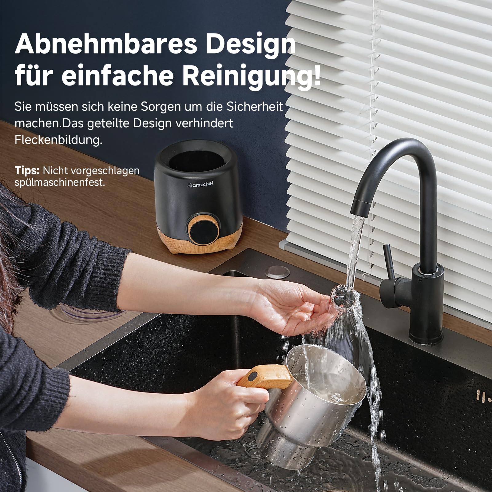 AMZCHEF Milchaufschäumer 600ml, 8-IN-1 Großer Induktion Milchschäumer für Heißen & Kalten Milchschaum, Heiße Milch & Kakao, Abnehmbarer Behälter, OLED Display,550W