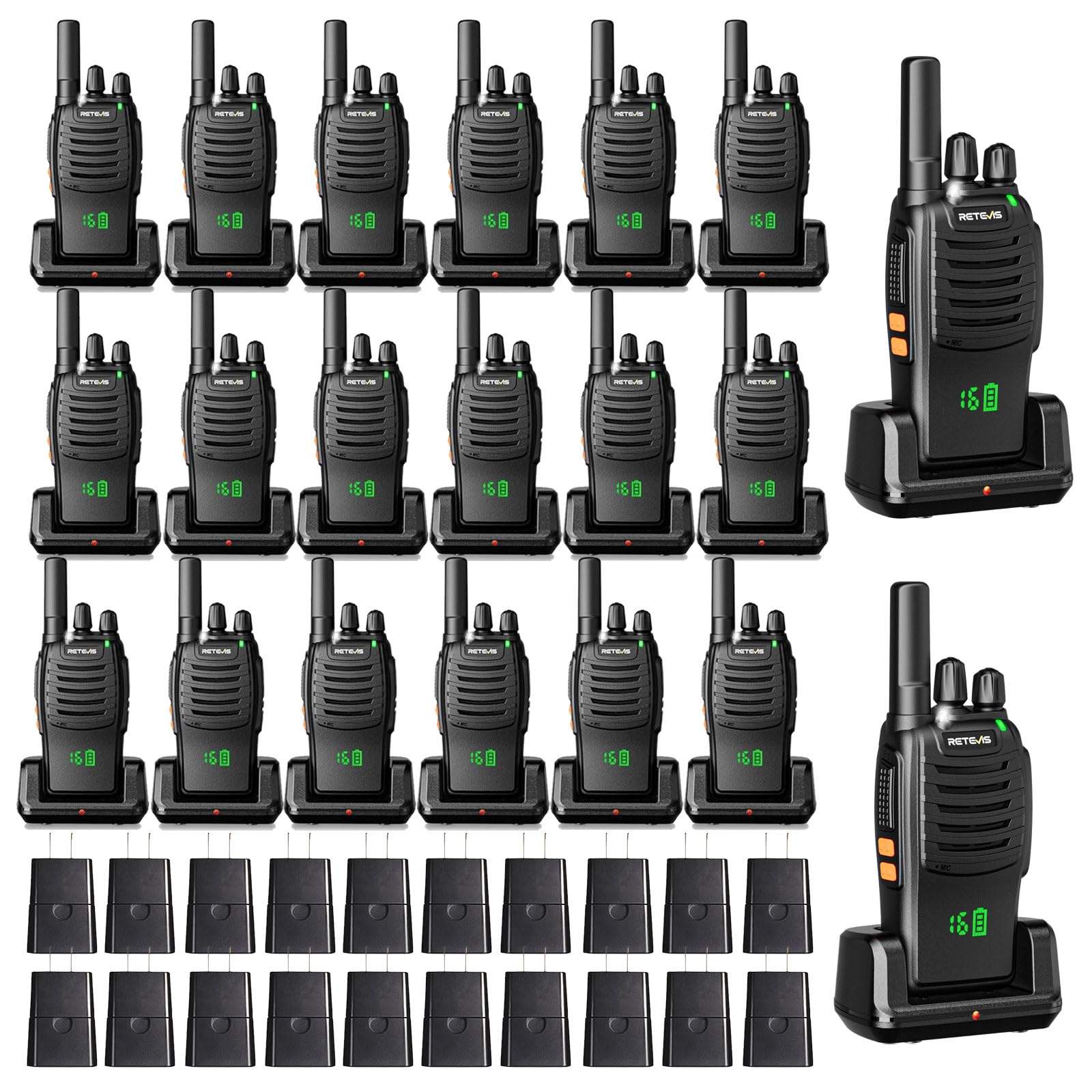 Retevis H777H Two Way Radios Rechargeable, Compact Walkie Talkie (20 Pack)