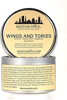 Boston Spice Wings and Tories Handmade Seasoning Blend Dry Rub Poultry Chicken Turkey Duck Vegetables Wings Legs Breast Smoker Grilled Grilling Barbecue Baked Smoked BBQ 1 Cup wt. Tin 6.1oz/174g