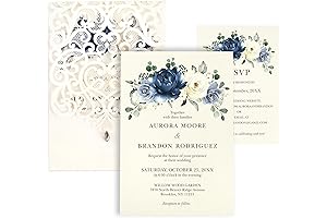 50pcs Laser Cut Wedding Invitations with Envelopes and RSVP Cards