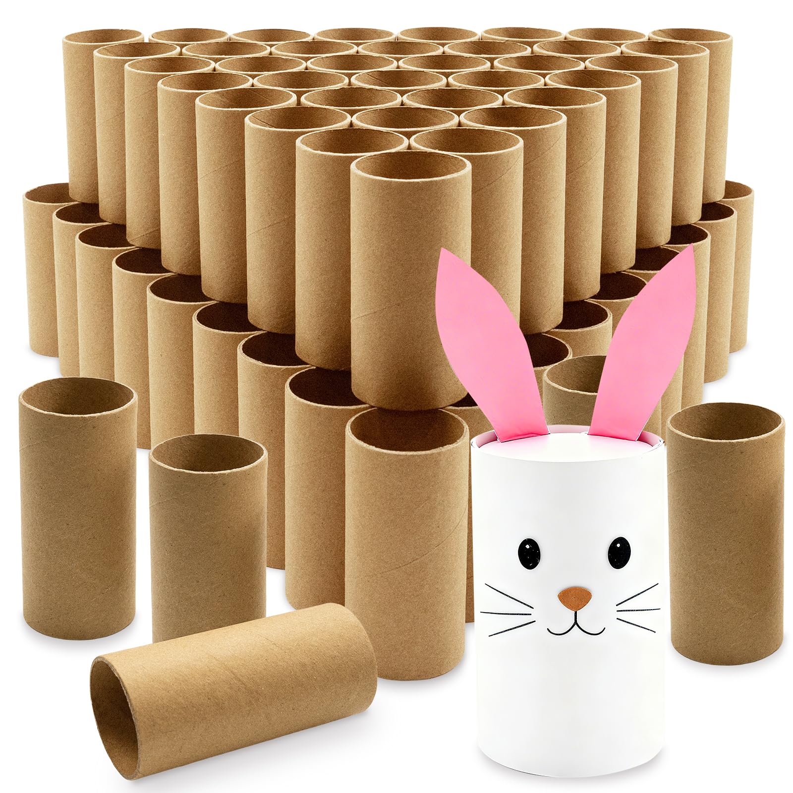 120 Stück Kartonröhren zum Basteln, 3,8 x 8,6 cm leere Toilettenpapierrollen, runde Bastelröhren, stark und druckfest, für DIY, Kunst, Geschenk, Braun