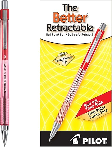 Pilot Better Bolígrafo retráctil, punta fina de tinta roja, individual (30002)