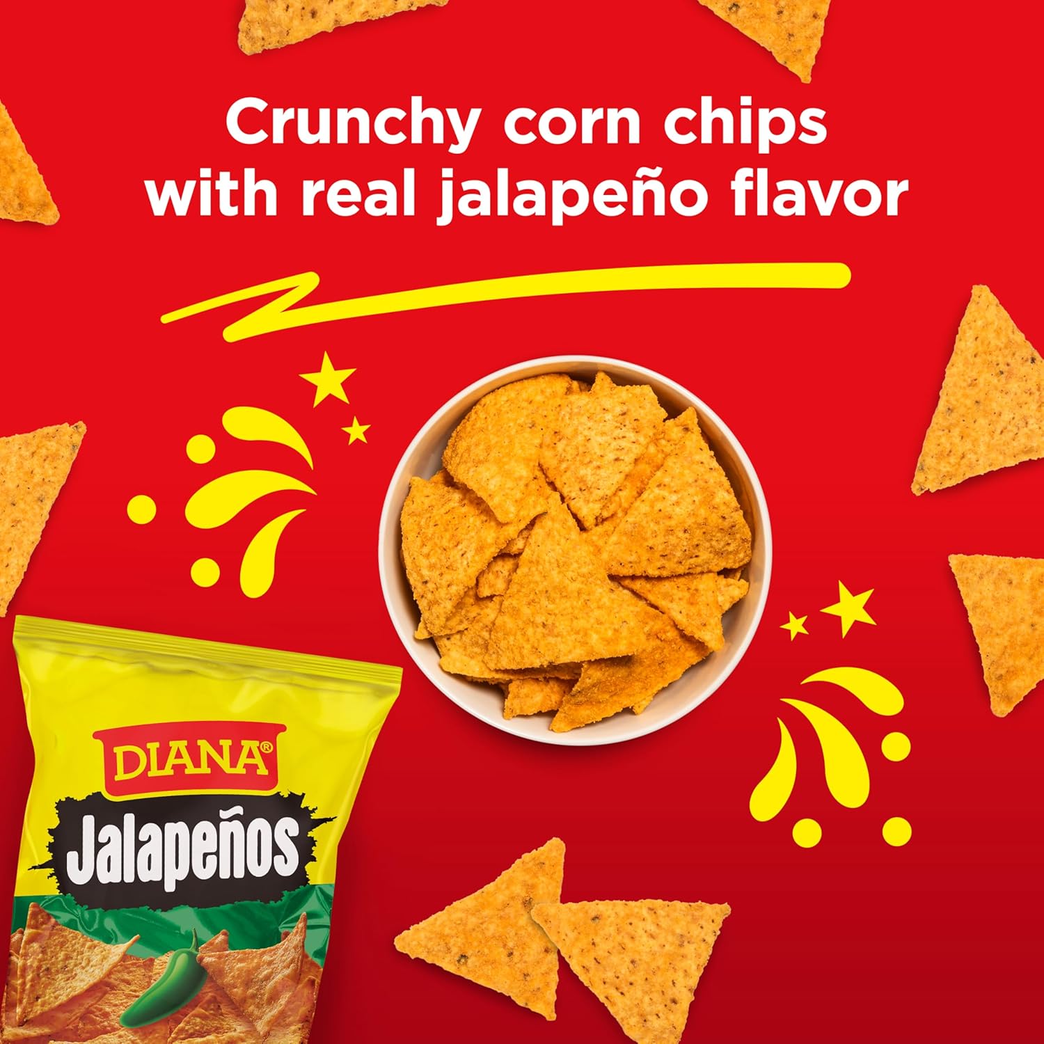 Diana Jalapeños Spicy Tortilla Chips, 3.84 Oz (Pack of 8)