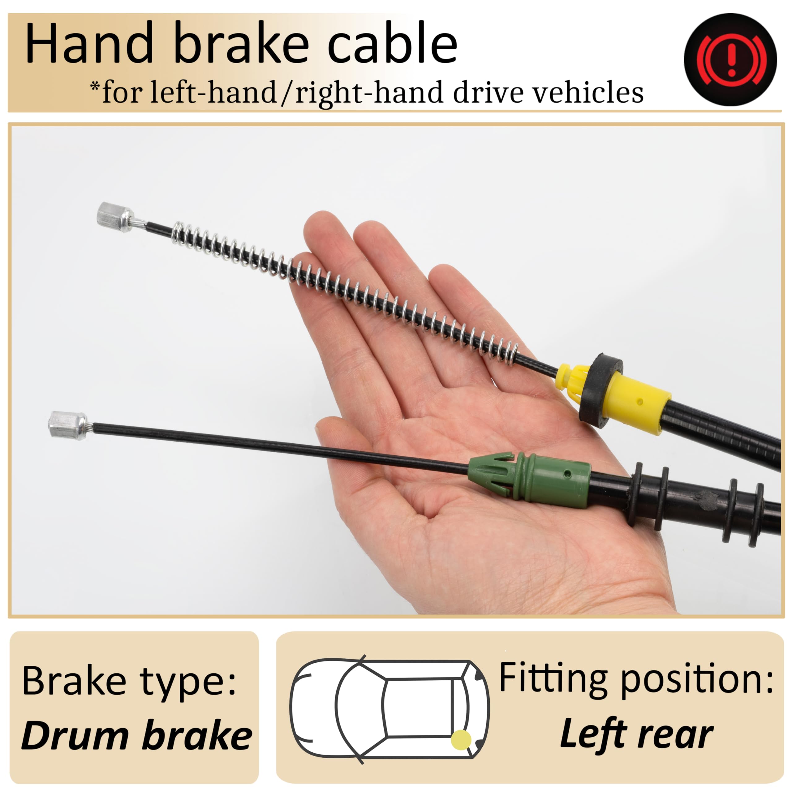 AERZETIX - C72193 - Câble De Frein à Main - Côté De Montage Essieu