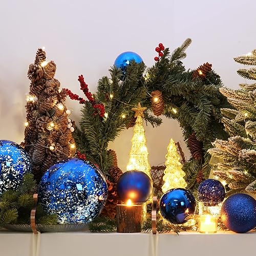 Miniatura 180 de XmasExp Juego de 24 mini esferas de Navidad inastillables para bolas de árbol de Navidad de 1.181 in/1.18 pulgadas (oro rosa)