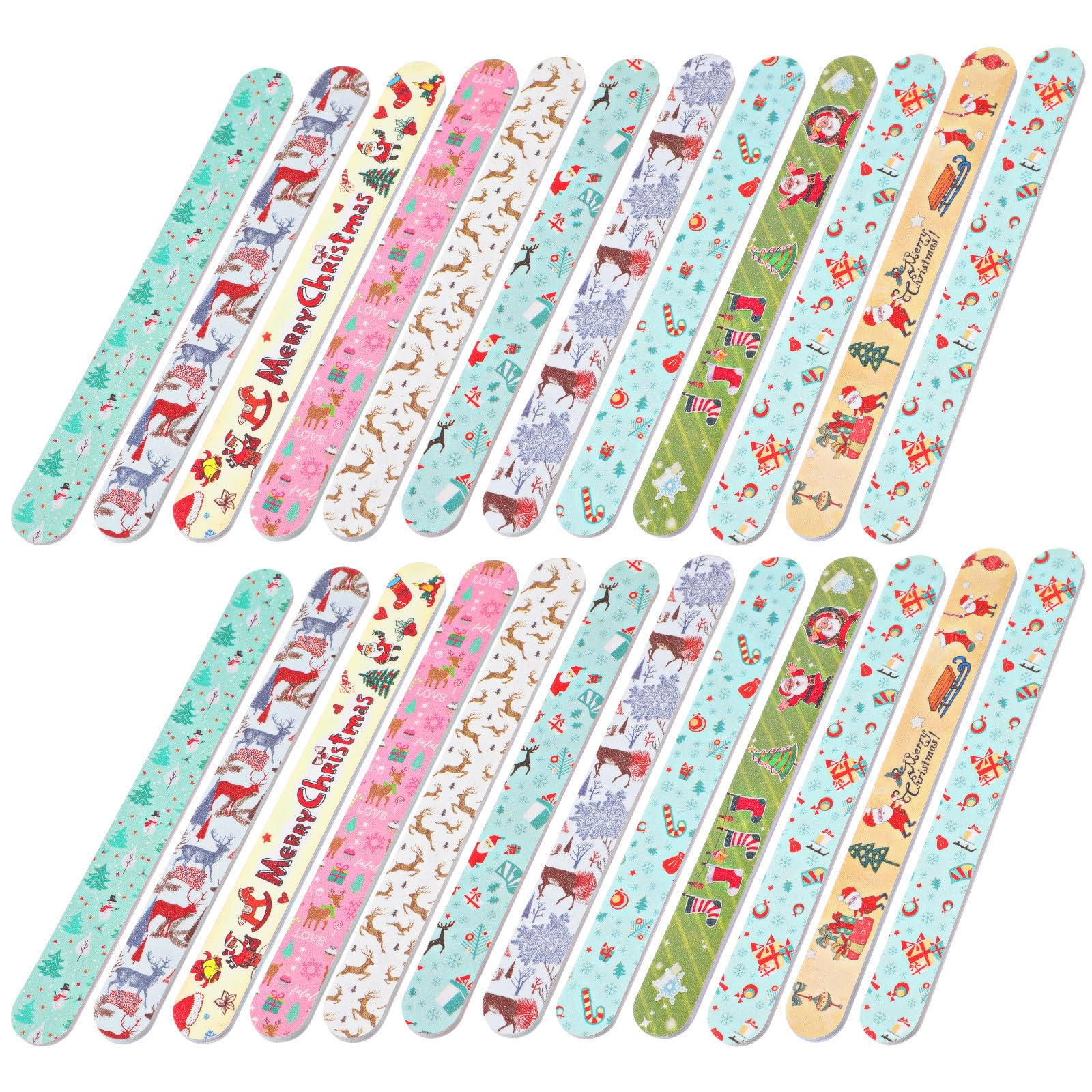 HEMOTON 24 Piezas Lima de Uñas Navideña de EVA para Manicura y Decoración