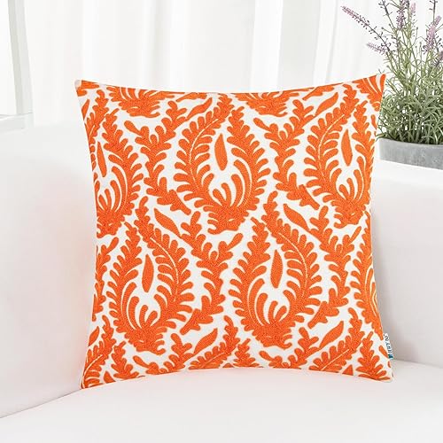 Miniatura 8 de HWY 50 - Fundas de almohada decorativas para sofá de 18 x 18, fundas de cojín floral geométrico