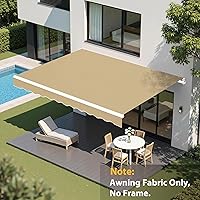 Vista 2 de MCombo Toldo de patio de 9.4 x 7.8 pies, tela de repuesto para toldos retráctiles de 9.9 x 7.8 pies (9.4 x 7.8 pies, beige)
