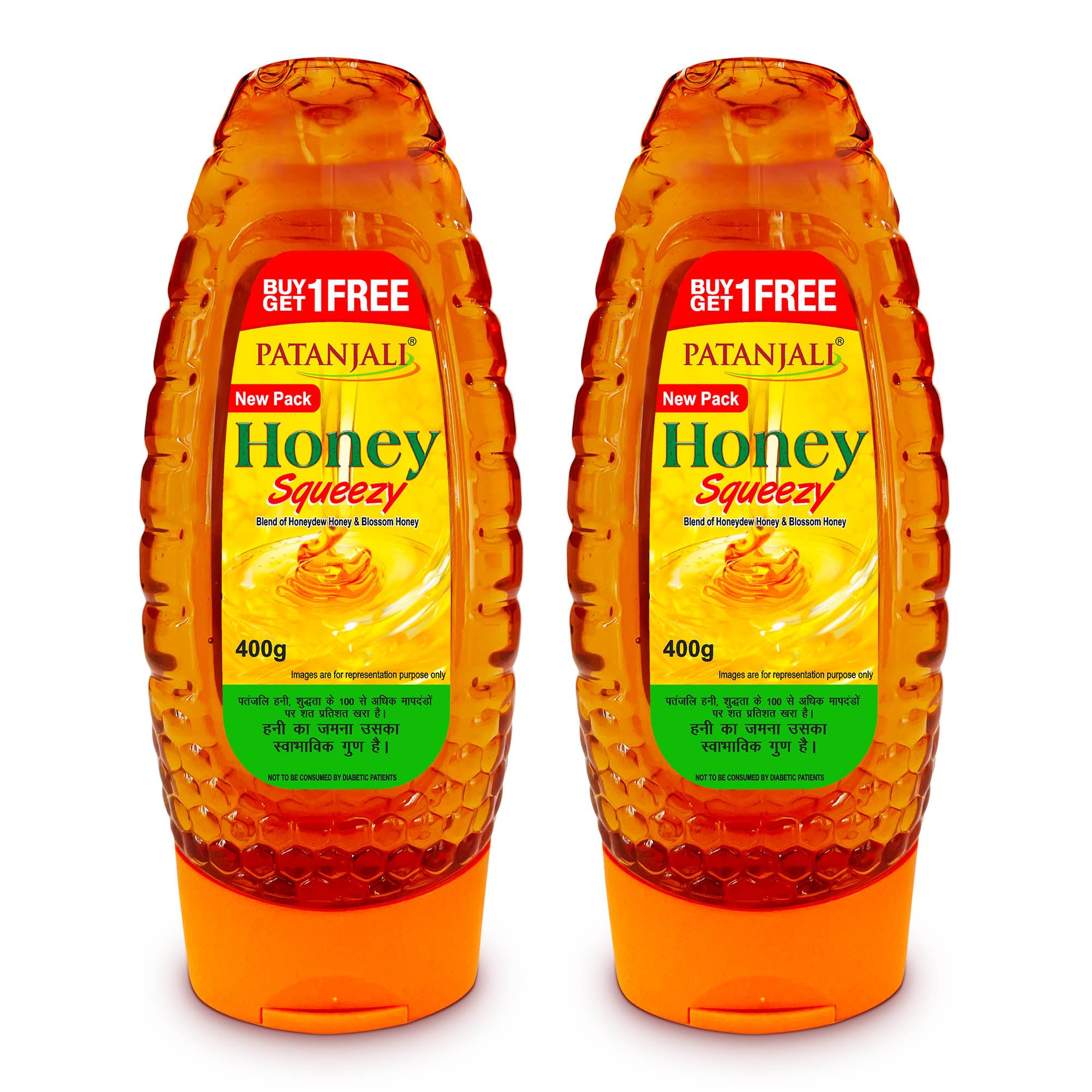 Patanjali Honey Squeezy, Blend of Honeydew & Blossom Honey, 100% Pure and Natural Honey (400g x 2)-image-17