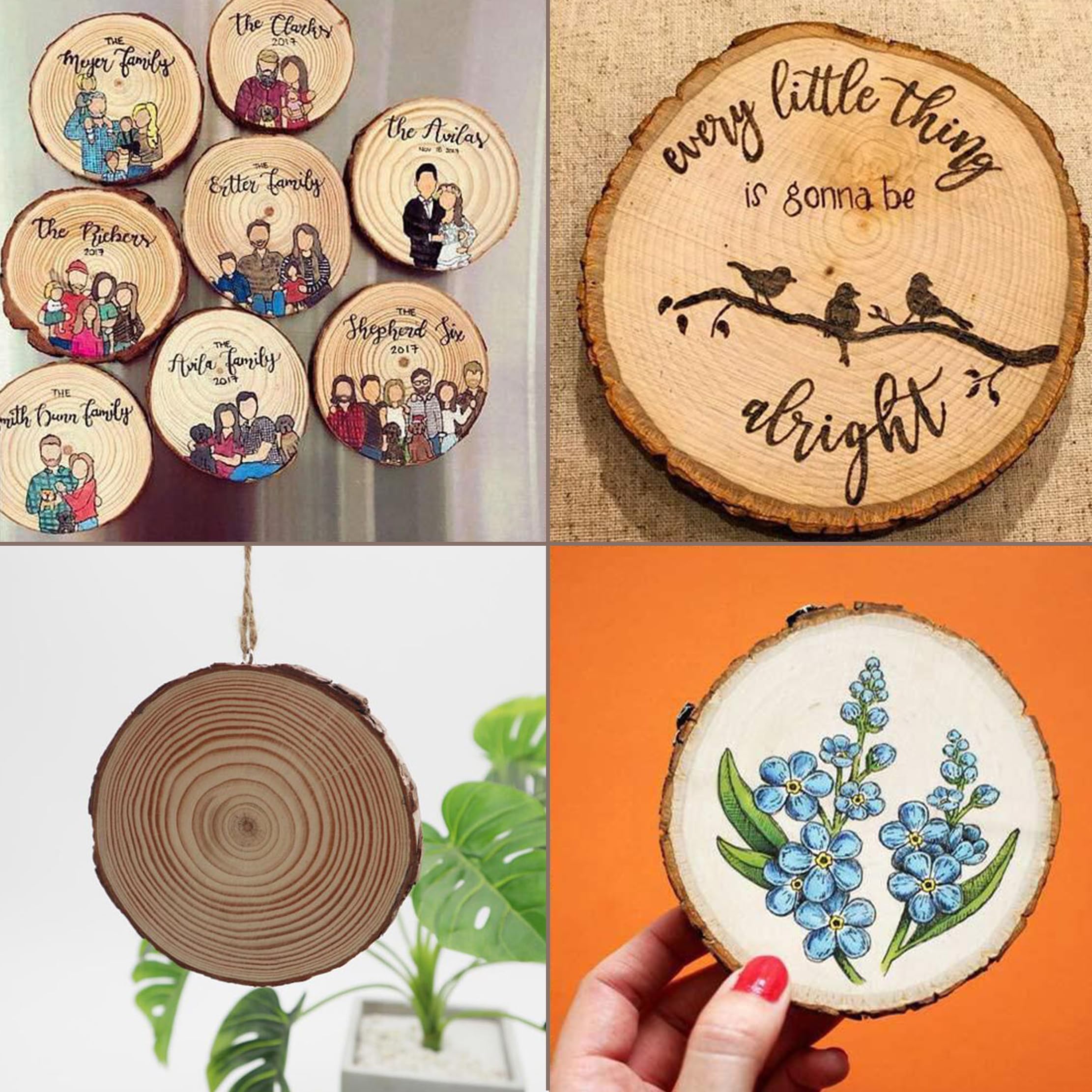 APACALI 100 discos de madera, 5-6 cm, sin agujero, para manualidades, bodas y decoraciones