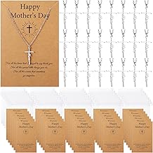 30 Sets Happy Mother's Day Gifts, Christian Faith Cross Pendant Necklace Bulk with Bible Verse Card for Women, Religious Christian Jewelry Mother's Day Gifts