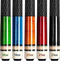 Vista 13 de AKLOT Tacos de billar de 58 pulgadas, palos de billar de madera de arce canadiense para jugadores profesionales de billar de 18, 19, 20, 21 onzas