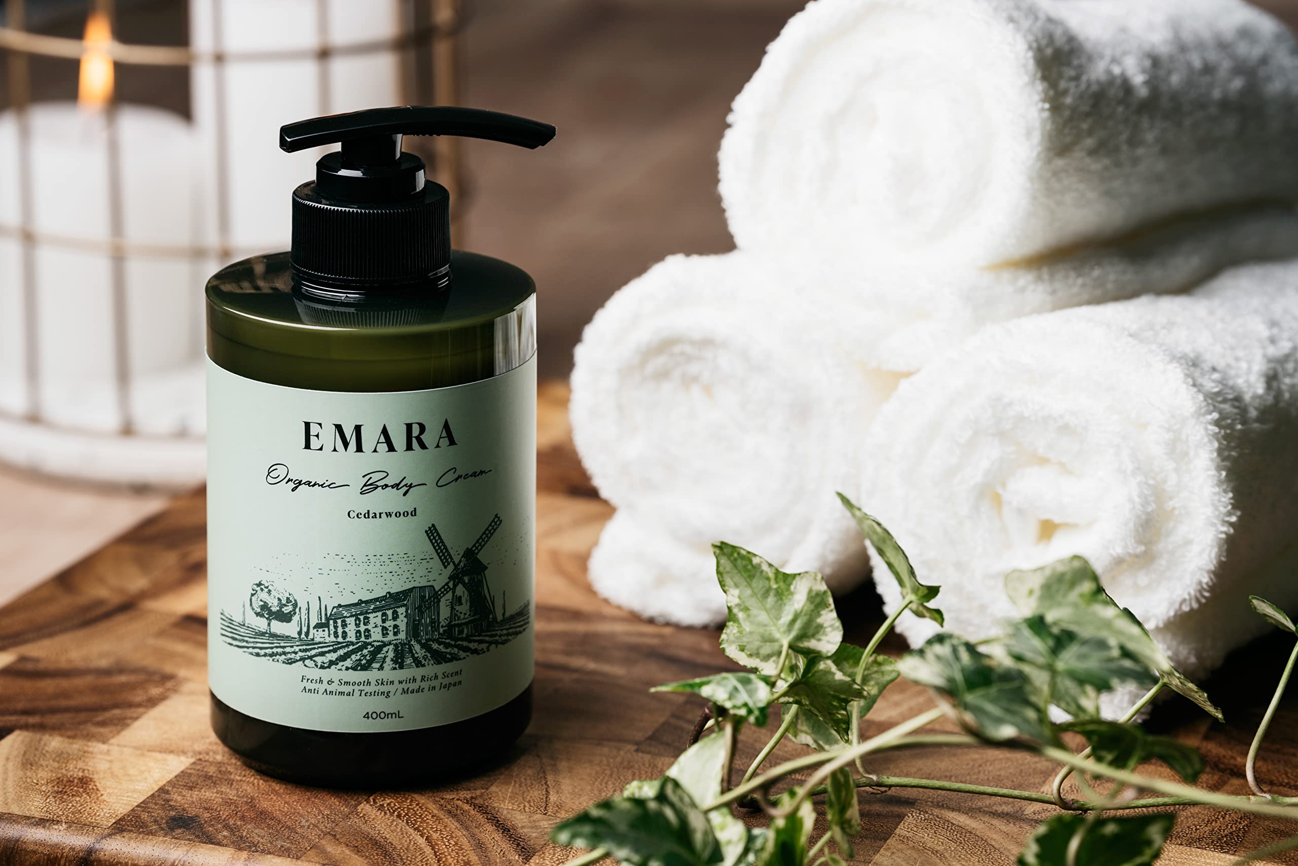 Amazon | EMARAオーガニックボディークリーム《シダーウッド》 (400ml