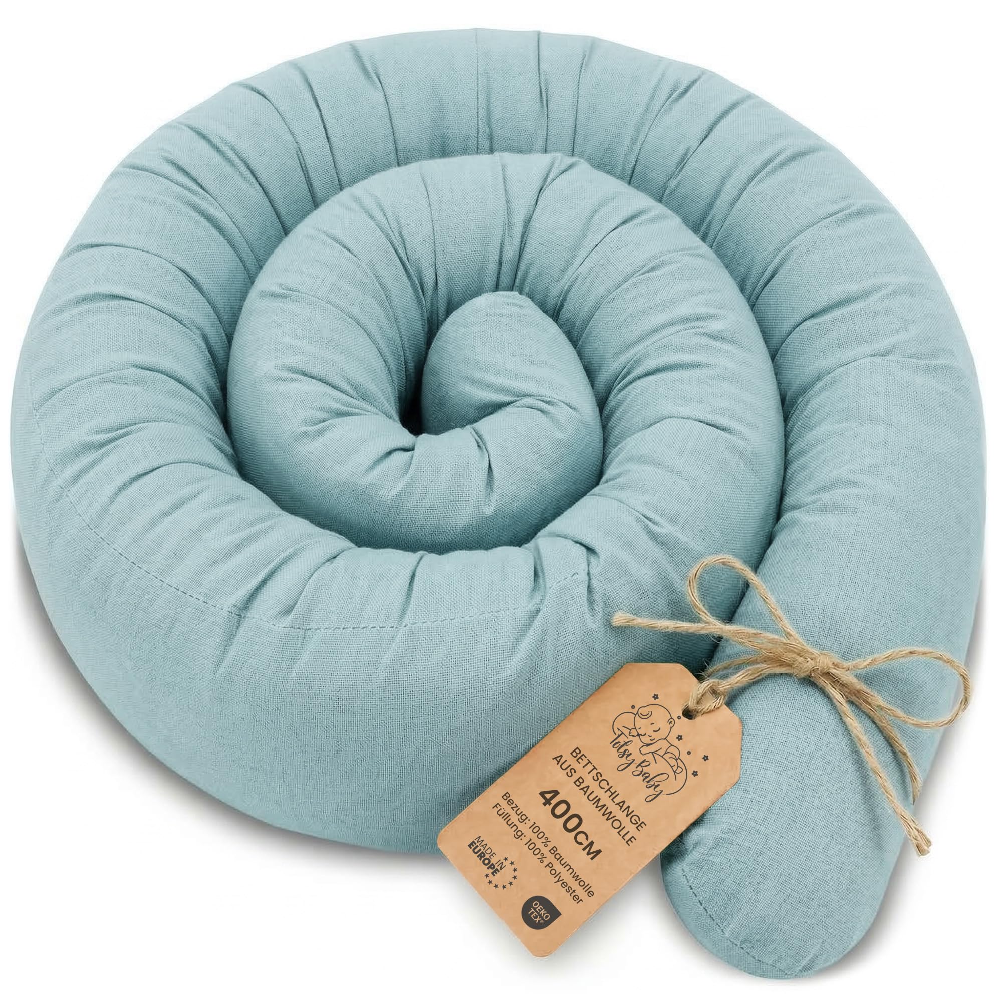 Totsy Baby Almohada para Dormir de Lado algodón 300 cm Algodón Gofre - cojin Cervical Enrollable Lavable Cojines Grandes Almohada para el Cuerpo Oeko-Tex Marrón — view 83