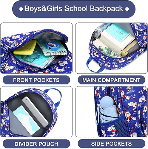 Miniatura 2 de BUG Mochila para niños pequeños para niñas y niños, Oso azul, Mochilas de mochila