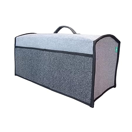 FREDDO Sewing Machine Cover with Storage Pockets, Tailoring Stitching Silai Machine Compatible with Most Standard Singer Juki Jack Usha Brother (Grey Black Color) 20x11x10 Inch