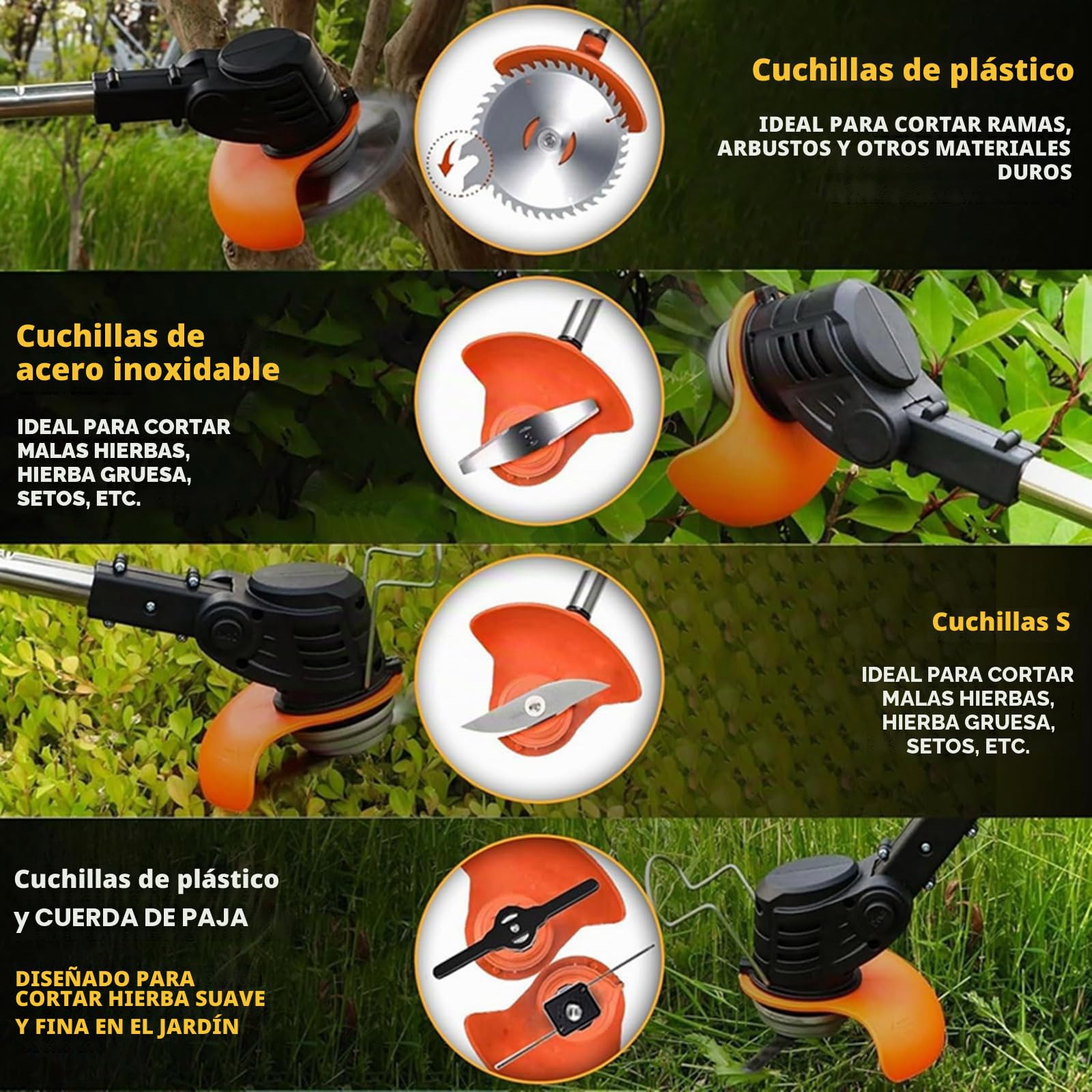 Podadora de césped sin cable, desbrozadora eléctrica telescópica, desbrozadora de jardín eléctrica para cortar césped y malezas, bordeadora ligera, adecuada para césped de jardín y arbustos