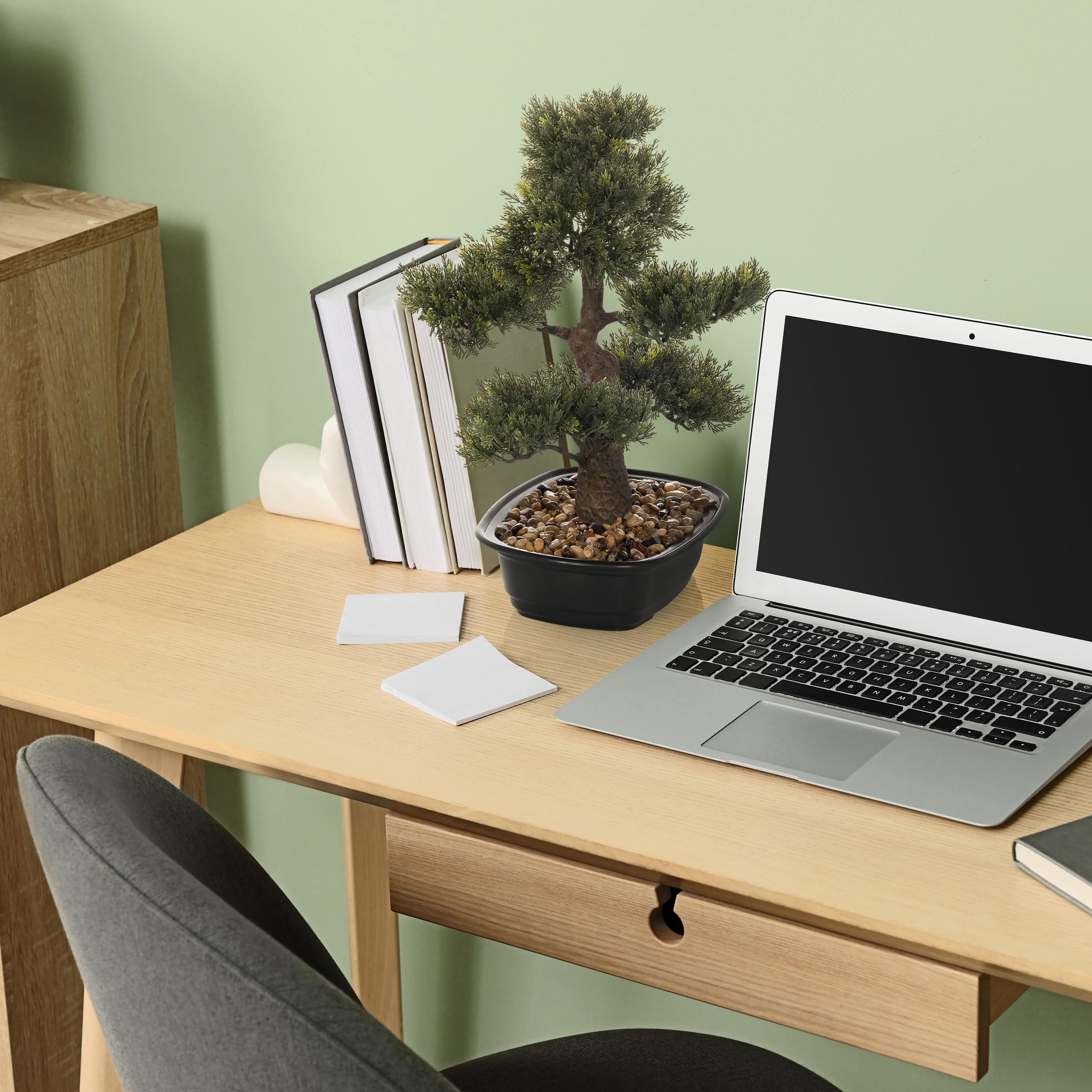 hjh OFFICE Planta Artificial Bonsai Planta Artificial Decorativa, fácil de cuidar árbol Artificial, Altura 44 cm, Pino, Verde 871050