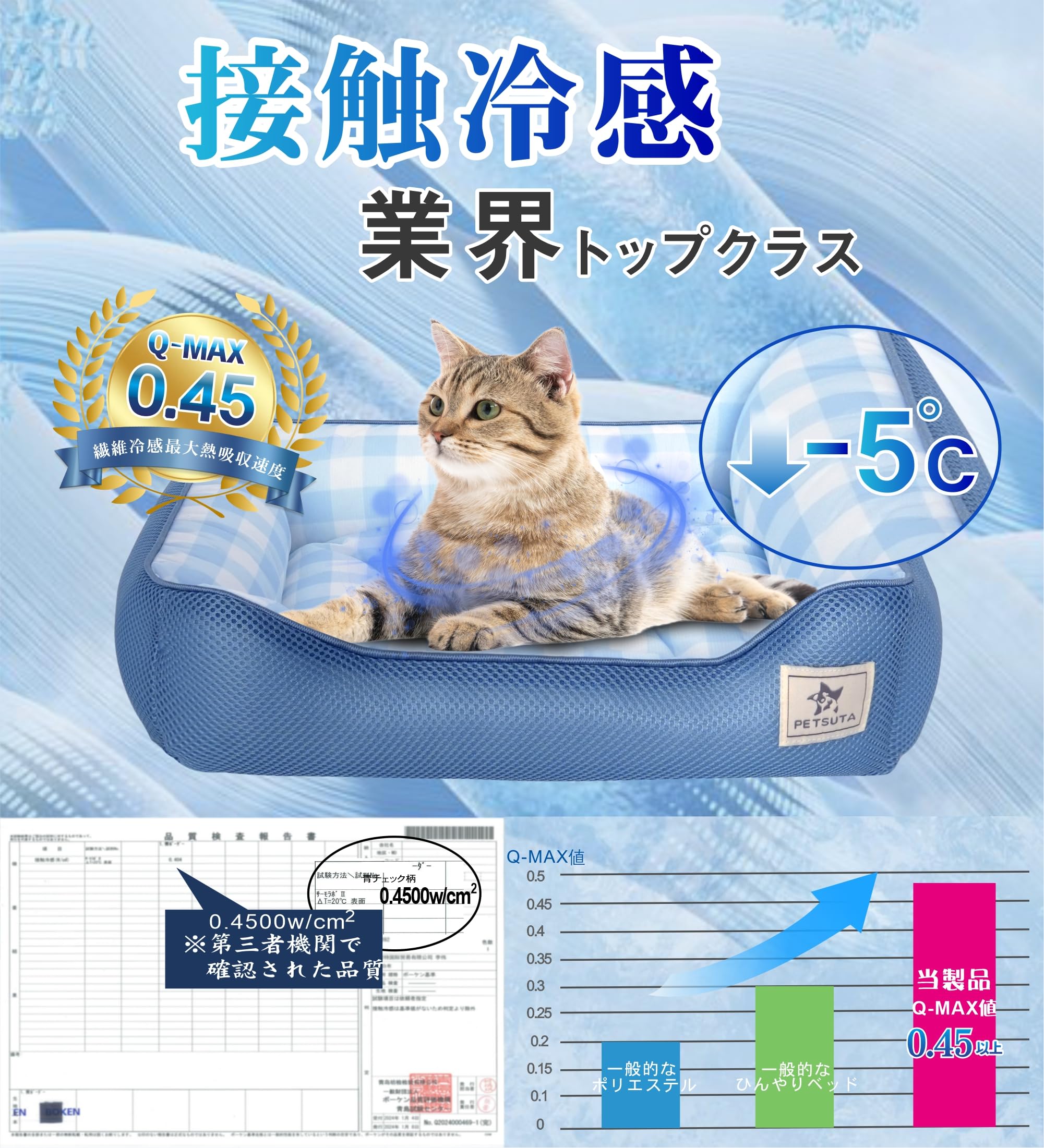 ✨一点限定✨ ペットベッド 接触冷感 洗える 通気性 ふわふわ L