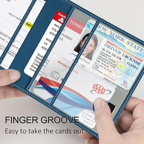 Miniatura 3 de Soporte para registro y seguro de automóvil, de piel sintética de alta calidad, organizador de automóvil, para hombres y mujeres, cartera