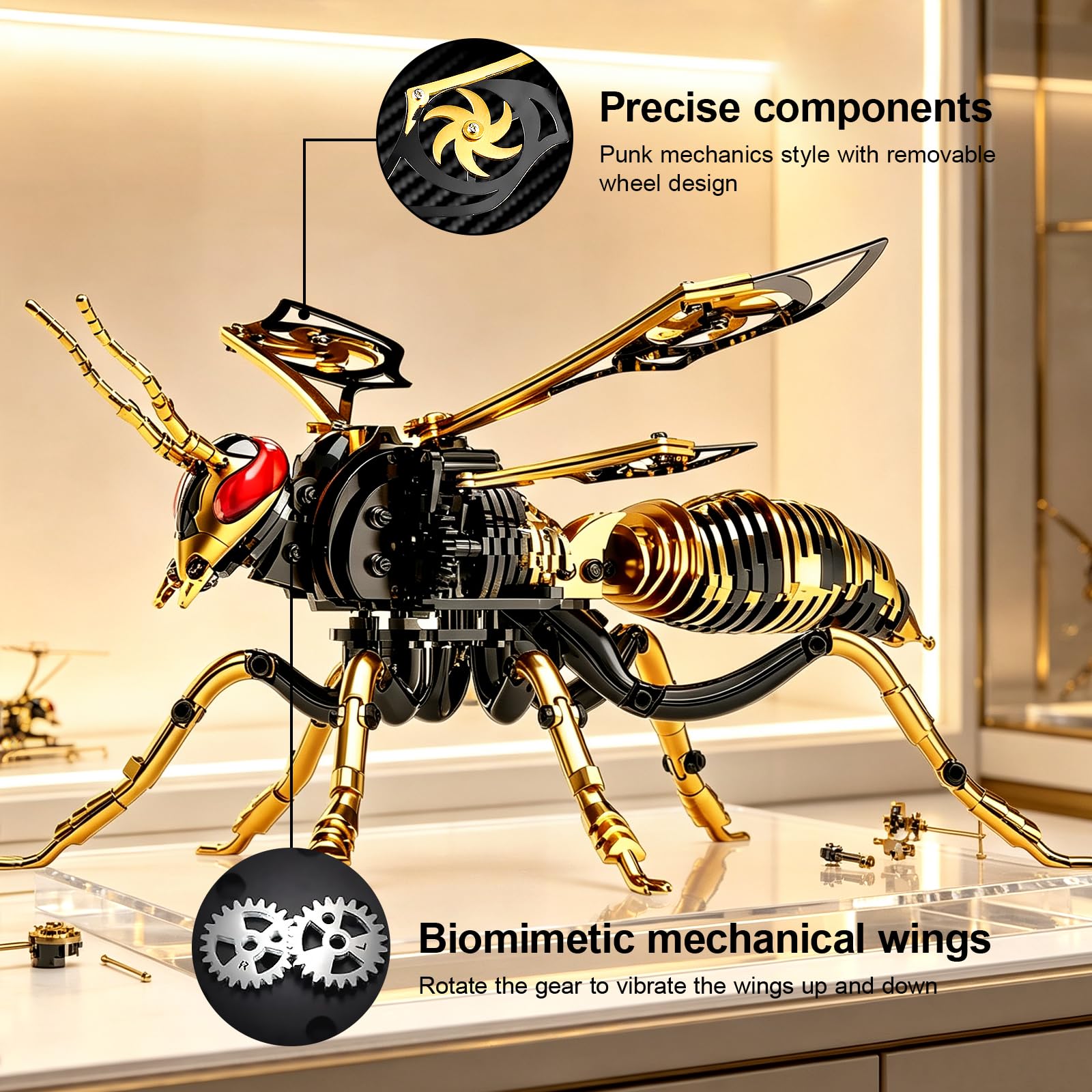 3D Metal Component Series: Bumblebee, Pterodactyl, Creative DIY Puzzles that Offer Both Gaming Fun and Intellectual Challenges, Suitable for Individuals Aged 14 and Above.