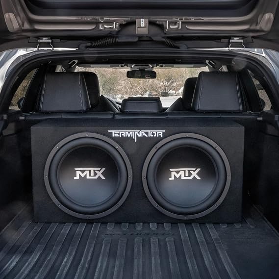 MTX Dual 12-Inch Subwoofers with Loaded Enclosure, 1200W Max Power, 400W RMS, Terminator - Car Audio Subwoofer and Speaker System with Deep Bass Sound