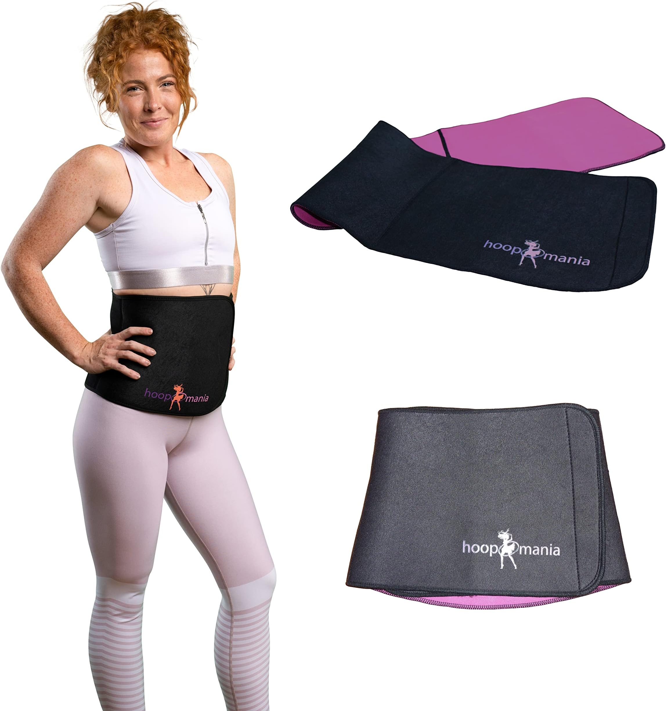 hoopomania Shapewear Belt for Hula Hoop Training schwarz, rosa