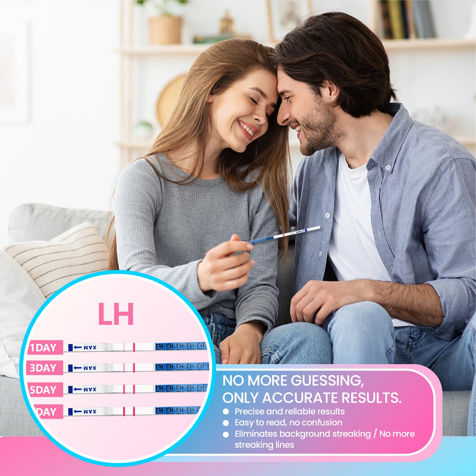 Test d Ovulation Bandelette, Test de Ovulation pour Femme, Haute Sensitivity Ovulation Test, Fast and Accurate Results