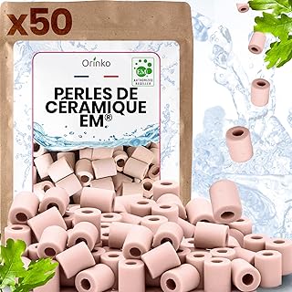 ORINKO® EM Keramikperlen Rosa x50 - Wasserfilter zur Reduzierung von Kalk, Chlor & Mikroorganismen - EM Keramik zur Wasserreinigung - Für Trinkwasser, Karaffe & Wasserhahn - Hundehalsband geeignet