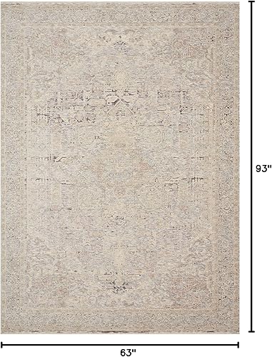 Miniatura 2 de Loloi Faye FAY-04 Alfombra de área de color marfil y multi oriental, 2'-7" x 12'-0"