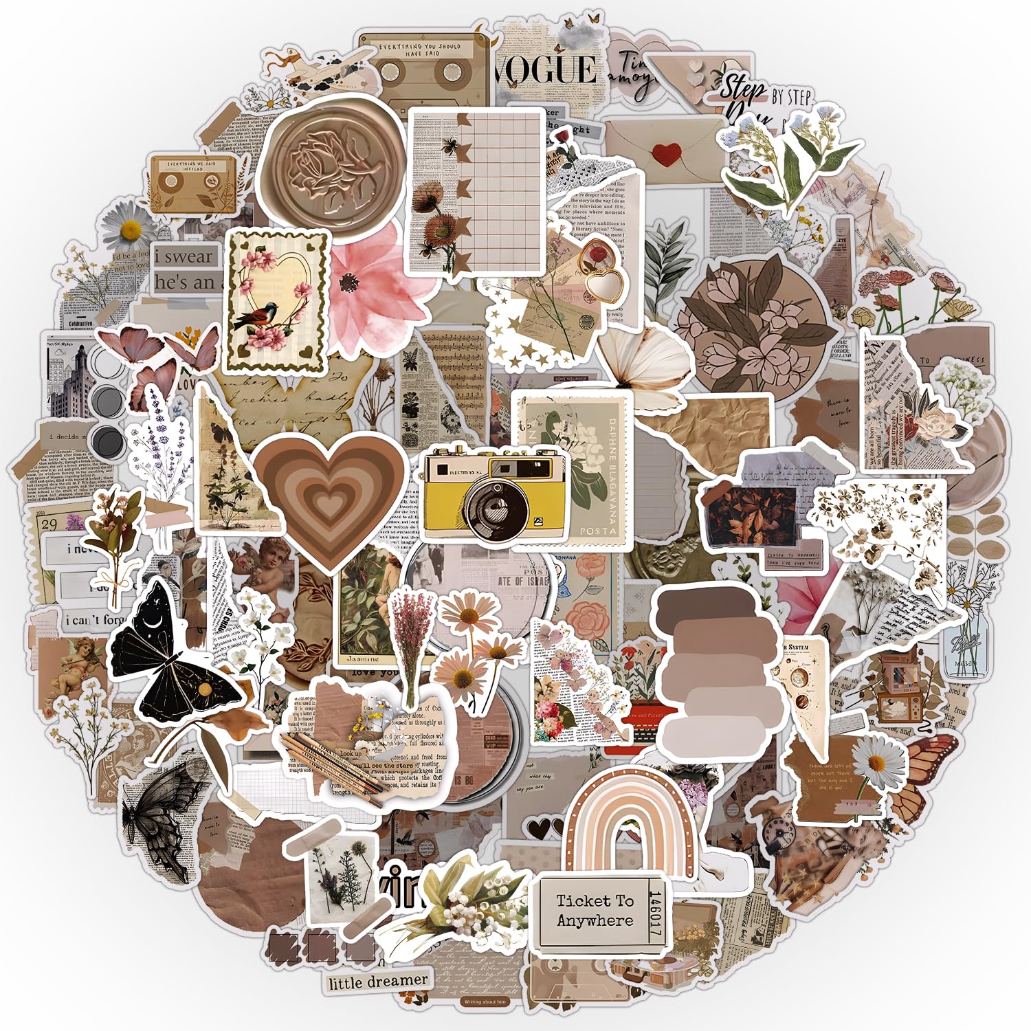 Goiern 110 Stück Rosa Buchaufkleber - Ästhetische Vinyl-Sticker Für Laptop & Bücher